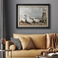thumbnail image 3 of IDEA4WALL Premium Frame Wall Art Little Girl & Goose Flock Animals Print Farmhouse Classic Illustrations Fine Art Colorful Country Wall Decor for Living Room, Office - 26"x36" Black, 3 of 5