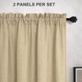 thumbnail image 3 of Tan Curtains 96 Inches Long for Living Room Dining 2 Panel Rod Pocket Semi Sheer Linen Drape Burlap Primitive Neutral Rustic Decor Light Filtering Brown Curtain for Bedroom Cafe Khaki Camel 8 Ft 52x96, 3 of 8