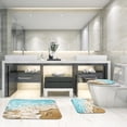 thumbnail image 5 of Blue Sea Summer Bathroom Rug Set of 3, Tropical Beach with Starfish 3 Pieces Bath Mats Set, No Silp Washable Cover Floor Rug Decorations for Kitchen Bathroom Bedroom, 5 of 6