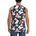 thumbnail image 4 of Fotbe Men's Rabbit And Rose Print Men's Sleeveless Muscle Tank Tops Casual T-Shirts for Gym Workout Beach-Small, 4 of 8