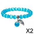 thumbnail image 1 of Pulseras de Yoga Fernando 2x de piedra de Gato natural elástica con cuentas de Piedras Preciosas de cristal 2 piezas, 1 of 7