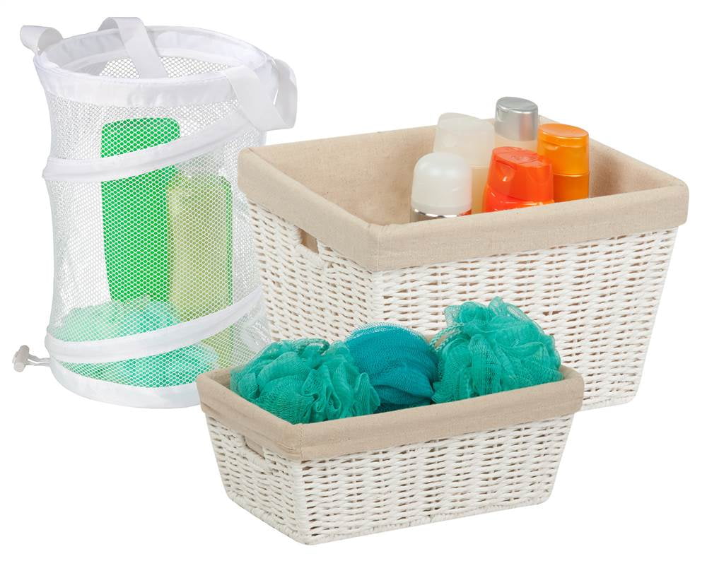 Honey Can Do Caddy and Basket Bathroom Essentials Set (3 Pieces