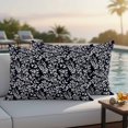 thumbnail image 3 of Lumbar Pillow Covers 20x12 Inch Set of 2, Black Spring Floral Waterproof Outdoor Pillow Covers, Farmhouse Flowers Elegant Pastoral Decorative Cushion Pillowcases for Couch, Sofa, Bed, Garden, Patio, 3 of 9