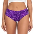 thumbnail image 1 of Fotbe Purple Glitter Calzones Estampados para Mujer – Ropa Interior de Algodón, Cómoda, Suave y Elástica-Medium, 1 of 6