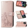 thumbnail image 1 of PU Leather Case for iPhone 13 Pro 6.1" 2021, Allytech Stand Foldable Case with Credit Card Holder Embossed Floral Interior TPU Shockproof Skin Case for iPhone 13 Pro, Rosegold, 1 of 4