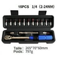 thumbnail image 2 of Professional Click Bike Torque Wrench For Portable Household, 1/4 Inch Drive Chrome-Molybdenom Steel Bicycle Maintenance Set With Precision Calibration, 14 Bits Included, 2 of 5