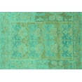 thumbnail image 1 of Ahgly Company Machine Washable Indoor Rectangle Abstract Turquoise Blue Modern Area Rugs, 5' x 8', 1 of 4