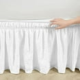 thumbnail image 4 of Lush Decor Ruched Ruffle Elastic Easy Wrap Around Bedskirt, Queen/King/Cal King, Bleach White, 4 of 4