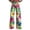 Watermelon red, variant on Women's Wide Leg Pants Wide Leg Pants Woman High Waist Floral Patterned Pants Lightweight Loose Fit Casual Colorful Trouser Imitation Jeans