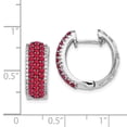 thumbnail image 2 of 14K White Gold Plated Diamond & Ruby Earrings, 2 of 5