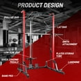 thumbnail image 5 of Hlivelood Smith Machine Power Rack with LAT-Pull Down System, Landmine, Barbell Bar, Plate Storage Pegs and More Training Attachment, Home Gym, Red, 5 of 8