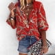 thumbnail image 2 of Blusa holgada de manga larga con estampado floral y cuello en V para mujer Fridja hj4741, 2 of 6