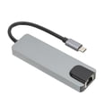 thumbnail image 2 of Hub USB C 5 en 1 USB3.0 87W PD Carga rápida Gigabit Ethernet USB C a interfaz multimedia de alta definición Adaptador USB C, 2 of 10