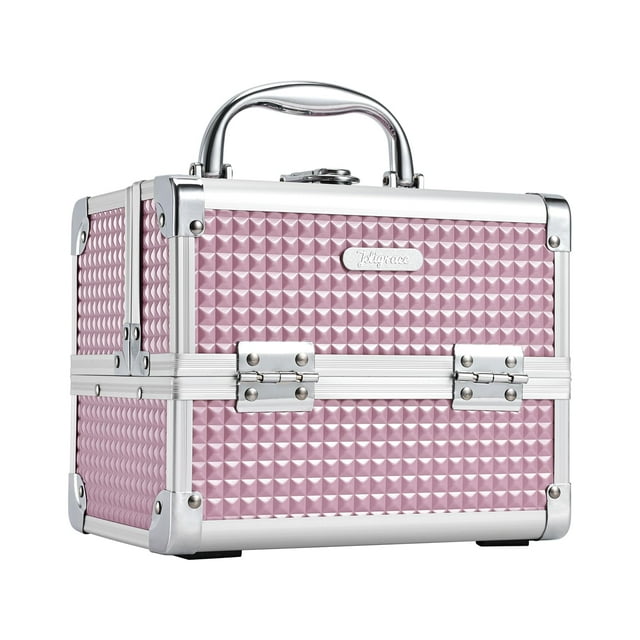 Estuche de maquillaje Joligrace, organizador portátil de viaje y cosméticos, color rosa