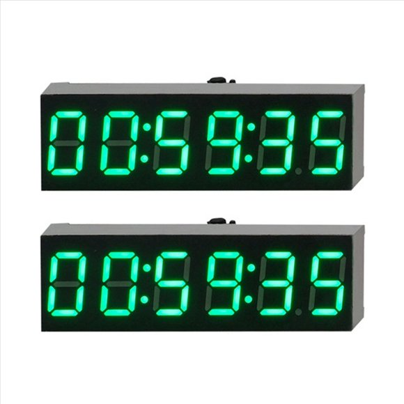 2X Reloj Electrónico Digital LED de 6 Bits de 0,36 Pulgadas W Segundo Módulo de Pantalla Apagado Memoria Ajuste de Brillo -A