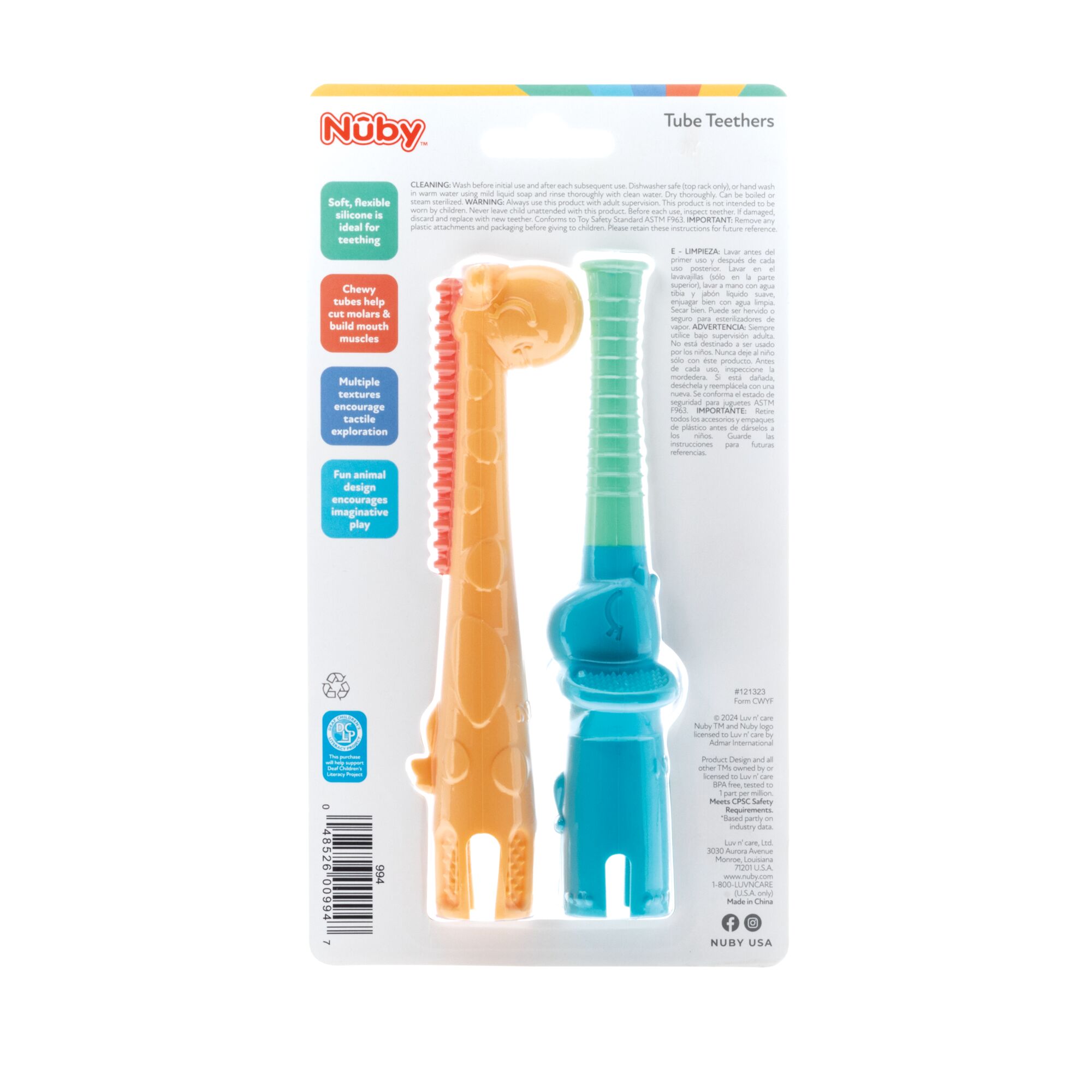 Nuby Silicone Tube Teether Multipack, Elephant & Giraffe photo 7