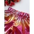 thumbnail image 4 of YONGHS Girls Shiny Metallic Shorts Hot Pants Disco Dance  Party Performance Costumes Red 13-14, 4 of 7