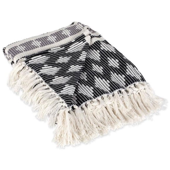 Design Imports CAMZ38922 Couverture Jetée du Sud-Ouest Colby Noire et Grise