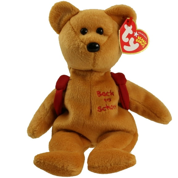 Ty Beanie Babies Books the Bear Red Backpack Back to School Plush