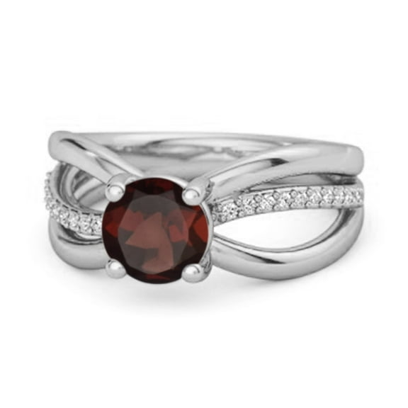 Stackable 3 Band 925 Sterling Silver 0.25 Ctw Garnet Women Valentines Day Gifts Ring