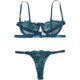 thumbnail image 1 of Conjunto de lencería sexy de 2 piezas con tirantes de encaje para mujer, conjunto de lencería push up Azul Teal CH Azul Teal CH Xishao ropa, 1 of 2