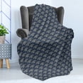 thumbnail image 4 of Birds Soft Flannel Fleece Throw Blanket, Pattern of Soaring Bird of Prey Outline Drawings Freedom, Cozy Plush for Indoor and Outdoor Use, 60" x 80", Slate Blue Mustard, by Ambesonne, 4 of 5