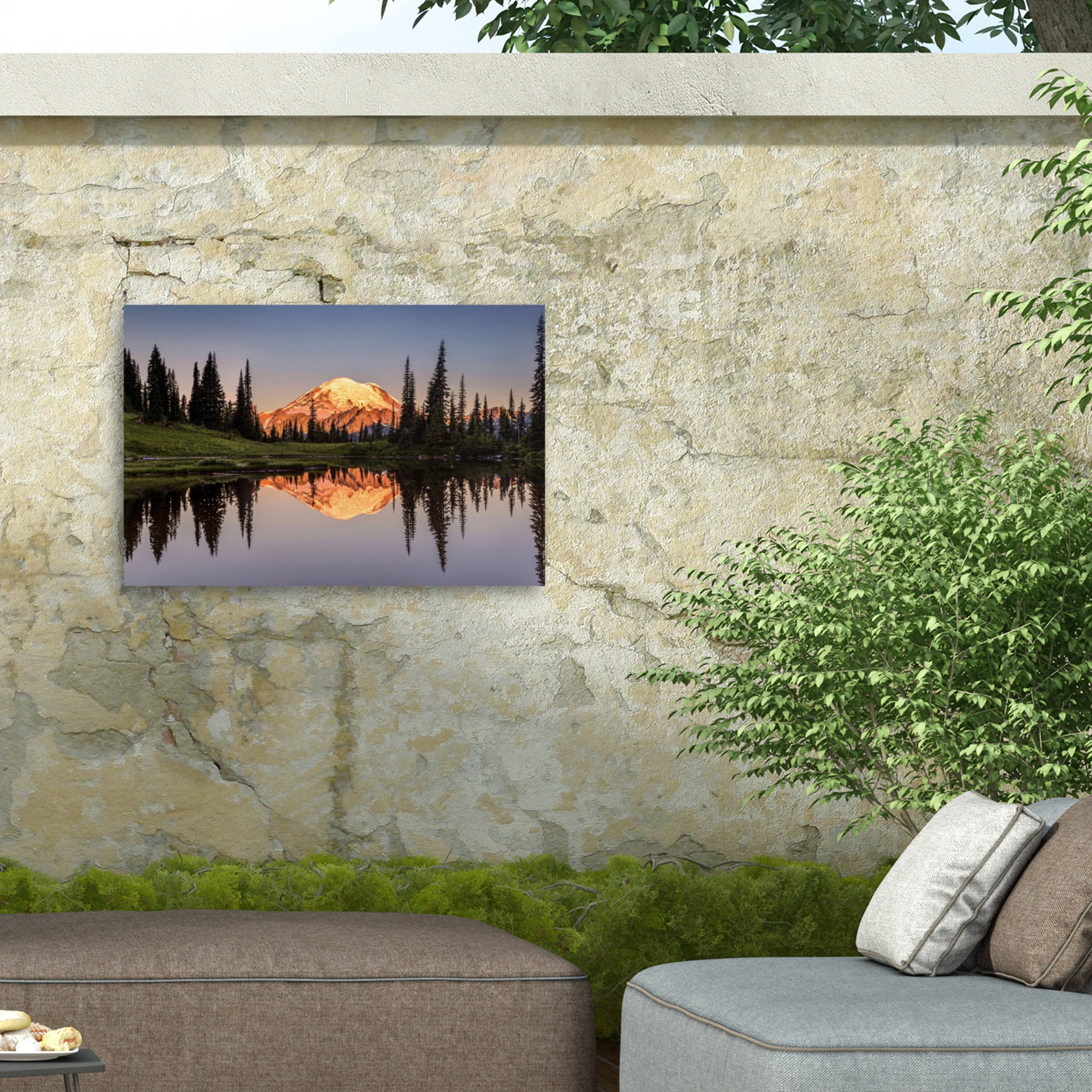 Pierre Leclerc 'Tipsoo Lake Sunrise' Outdoor Canvas 12x19