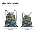 thumbnail image 2 of KLL Colorful Plant Turtle Pattern Drawstring Backpack,Adult Sackpack Sports Yoga Gym Bag for Women Men for Wet Swimming,Gym,and Workout Gear-Medium, 2 of 6