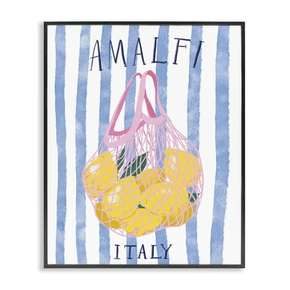Stupell Industries Amalfi Italy Lemons Food & Beverage Painting Black Framed Art Print Wall Art, 11 x 14