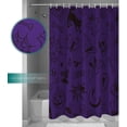 thumbnail image 3 of Halloween Shower Curtain for Bathroom Pumpkin Skull Cat Shower Curtains Set with Hooks Drawing Purple Black For Halloween Decoration Bath Curtains Sets Polyester Waterproof Standard Size 72" x 72", 3 of 6