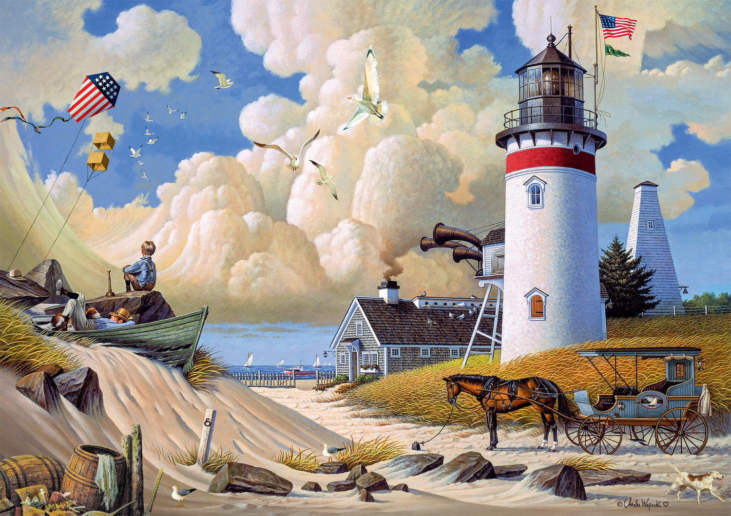 Buffalo Games 300-Piece Charles Wysocki Dreamers Adult Interlocking Jigsaw Puzzle
