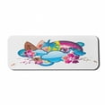 thumbnail image 1 of Summer Computer Mouse Pad, Cartoon Print Season Hot Beach Vbes with Surfing Boat Waves Flowers Frogs Artwork, Rectangle Non-Slip Rubber Mousepad Large, 31" x 12" Gaming Size, Multicolor, by Ambesonne, 1 of 2