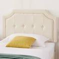 thumbnail image 4 of VECELO Upholstered Platform Bed with Height Adjustable Headboard/Mattress Foundation, Twin, Beige, 4 of 8