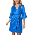 thumbnail image 2 of JOANKDMI Kids Silky Satin Robes for Girls Kimono Bathrobe Sleepwear Comfy Spa Robe with Sash Tie Casual Loungewear Nightwear for Getting Ready Bridal Party Slumber Party, 2 of 8