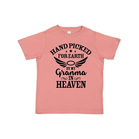 

Inktastic Handpicked for Earth By My Granma in Heaven with Angel Wings Gift Toddler Boy or Toddler Girl T-Shirt