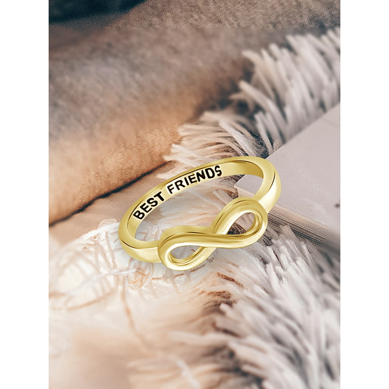 JewelersClub Sterling Silver Friendship Ring for Women | Personalized Best Friends Eternity Symbol Band - Walmart.com