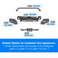 thumbnail image 3 of Heavy Duty Steel Front Bumper for 2025 Ram 1500,Full Width Front Bumper with Side Wings B & Bull Bar B & Winch Plate, 3 of 12