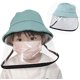 thumbnail image 3 of Protectores faciales para niños Pescador a prueba de polvo Sombrero para el sol Cubierta protectora para la cara Gorra de cubo TUNC Sencillez, 3 of 5