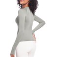 thumbnail image 6 of Sevevn Women's Casual Fashion Solid Color Sports Yoga Quick Drying Long Sleeved Top Gray XL Rollbacks, 6 of 7