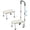 White, variant on SAFH Metal Step Stool with Handle for Elderly, 8 inch Anti-Skid Platform, Lightweight and Easy Assembly, Supports 350 Pounds