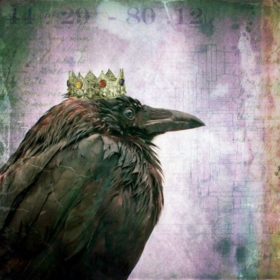 Marmont Hill "Crow King" by Morgan Jones Painting Print on Wrapped Canvas