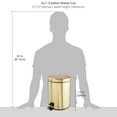thumbnail image 3 of mDesign Small 1.3 Gallon Round Metal Step Trash Can, Liner/Handle - Soft Brass, 3 of 8