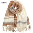 thumbnail image 2 of Prolriy Scarf for Women Winter Scarf Classic Tassel Plaid Scarf Warm Soft Chunky Large Blanket Wrap Shawl Scarves 1 Pack Warm Scarf Womens Scarf Khaki, 2 of 5