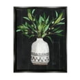 thumbnail image 2 of Stupell Industries Tall Botanical Leaves Arrangement Patterned Pottery Vase Painting Metallic Gold Floating Framed Canvas Print Wall Art, Design by Patricia Pinto, 2 of 5