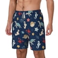 thumbnail image 2 of Balery Sea Creatures Mens Swim Trunks Swim Shorts for Men Quick Dry Inseam Beach Shorts with Compression Liner Pocket-Medium, 2 of 9