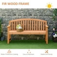 thumbnail image 4 of Outsunny 4.6' Wooden Garden Bench, 3 Seater Outdoor Patio Seat with Slatted Design for Deck, Porch or Garden, Natural, 4 of 9