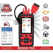 Autel MaxiDiag MD808 Pro With Extension Cable OBD2 Scanner Code Reader Read/Clear Codes DTC Lookup 7 Special Features Oil Reset Battery Reset EPB SAS BMS Upgraded MD806 MD802 AL329 AL529 AL609 AL629