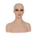 thumbnail image 1 of Cabeza de peluca femenina, modelo de exhibición de pelucas de maniquí, suave, profesional, con hombro, soporte para cabeza de pelucas de maniquí, para, 1 of 8