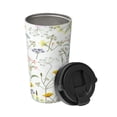 thumbnail image 2 of Fotbe flower and leaf Printed Insulated Travel Coffee Mug Spill Proof Leak Proof Stainless Steel Coffee Tumbler Reusable Coffee Cups with Lids Thermos, 2 of 8