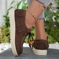 thumbnail image 4 of Zapatos Marrones Encajes Bohemian Fringe Muffler Zapatillas de las Mujeres con Cierres de Encaje, Encajes de Zapato Plano para Apartamentos Cómodos de Moda, 4 of 9